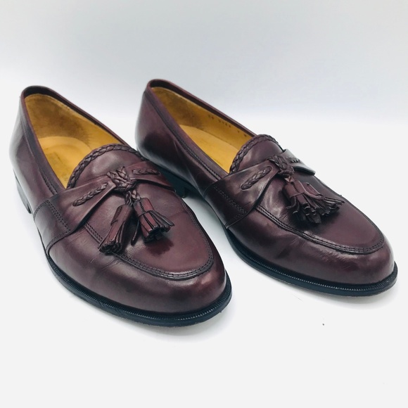 Johnston Murphy Cellini Italy Burgundy Shoes 7W - Picture 2 of 8